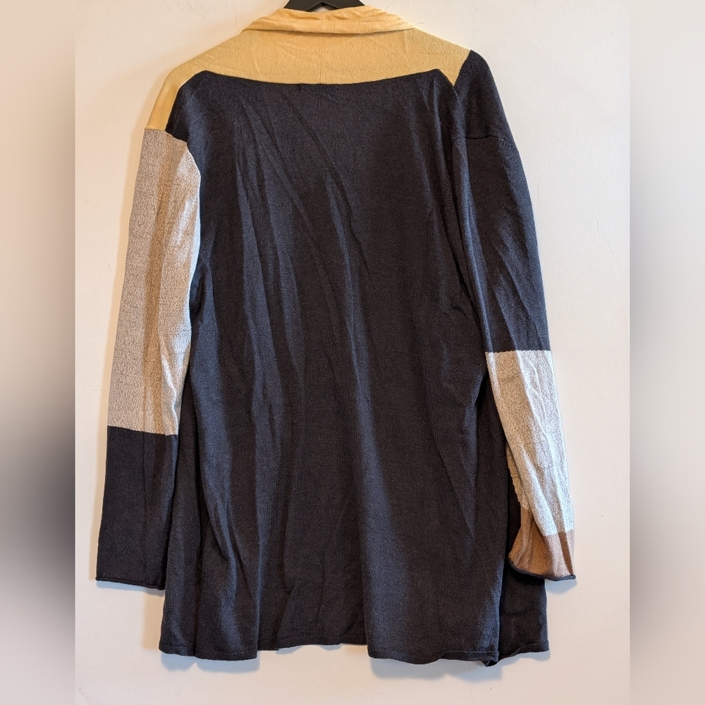 NIC+ZOE Colorblock Open Front Cardigan Knit XL - lightweight modern - Picture 5 of 5